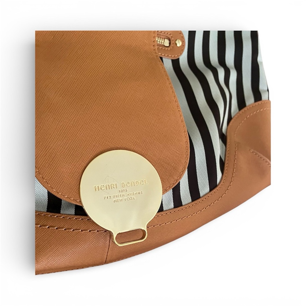 Henri Bendel Iconic Striped Bag with Tan Leather Accents NWOT MSRP $695 & Dusty - Picture 10 of 10